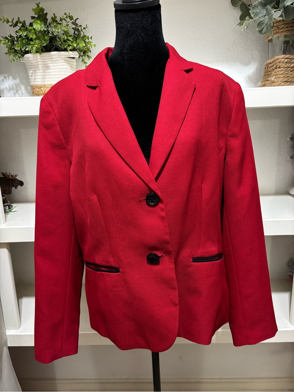 Kasper Red Women's Tailored Blazer Jacket